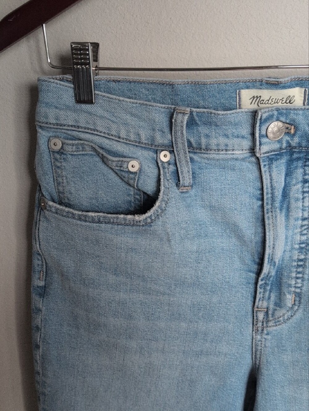 Madewell The Perfect Vintage Jean Light Blue High-Rise Straight Jeans - Picture 5 of 12